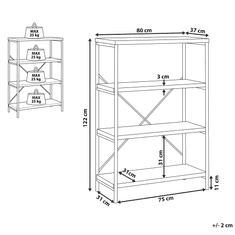 Beliani Knihovna se 4 policemi tmavě dřevo BRISBANE