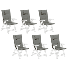 Beliani Sada 6 polštářů pro zahradní židle šedá TOSCANA/JAVA