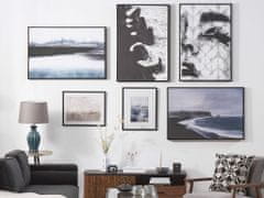 Beliani Zarámovaný obraz na plátně moře 63 x 93 cm černobílý SIZIANO