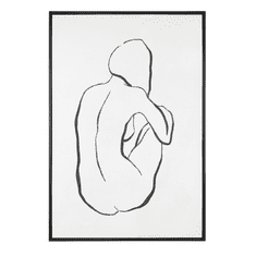 Beliani Zarámovaný obrázek, plátno černobílý RIVAROTTA