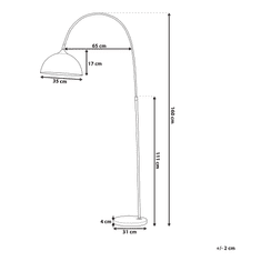 Beliani Stojací lampa v měděné barvě 160 cm CANDELLA