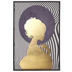 Beliani Zarámovaný obraz na plátně žena 63 x 93 cm zlatý FELONICA