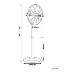 Beliani Stříbrný stojící ventilátor TRENT