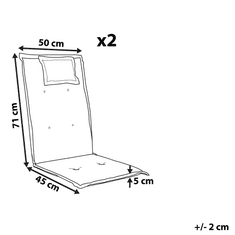 Beliani Sada 2 polštářů na zahradní židli modrá TOSCANA/JAVA