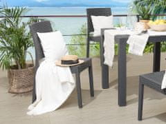 Beliani Sada 4 šedých zahradních židlí FOSSANO