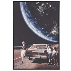 Beliani Zarámovaný obraz na plátně retro styl 63 x 93 cm vícebarevný MONTESE