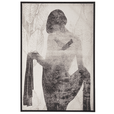 Beliani Zarámovaný obraz na plátně žena 63 x 93 cm šedý VOLTANO