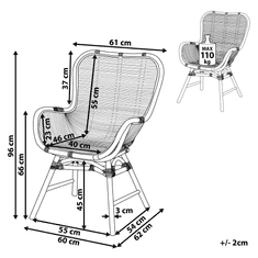 Beliani Hnědá ratanová židle TOGO