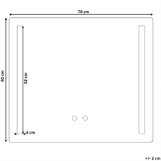 Beliani Nástěnné zrcadlo LED 60 x 70 cm LIRAC