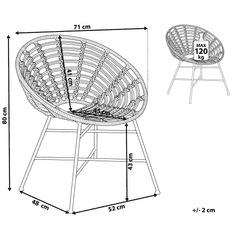 Beliani Ratanová židle světle hnědá ACERRA