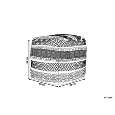 Beliani Puf 50x50 cm krémově bílá se vzorem KANAM
