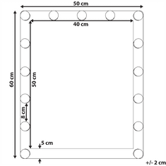 Beliani Nástěnné zrcadlo LED 50 x 60 cm bílé ODENAS