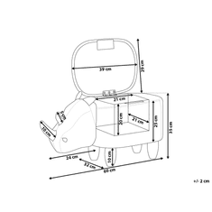 Beliani Tmavě šedá stolička nosorožec RHINO