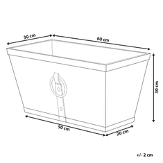 Beliani Květináč hnědý rezavý vzhled 60 x 30 x 30 cm PORIA