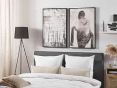 Beliani Zarámovaný obraz na plátně žena 63 x 93 cm šedý VOLTANO