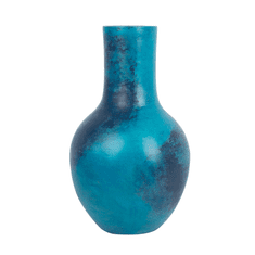 Beliani Dekorativní váza modrá lesklá BOSTRA
