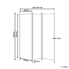 Beliani Paraván 3 dílný 160 x 170 cm bílý NARNI