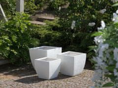 Beliani Květináč bílý čtvercový 39x39x38 cm ORICOS