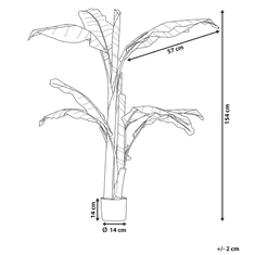 Beliani Umělá rostilina v květináči 154 cm BANANA TREE