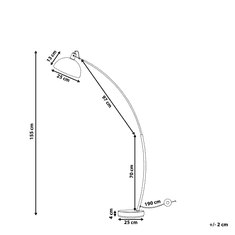 Beliani Stojací chromovaná lampa 155 cm DINTEL