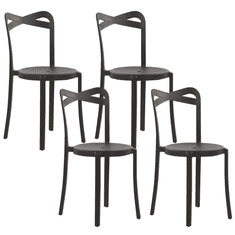 Beliani Sada 4 jídelních židlí plastových černých CAMOGLI