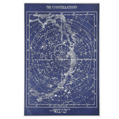 Beliani Zarámovaný obraz na plátně mapa hvězd 63 x 93 cm modrý TRAVERSA