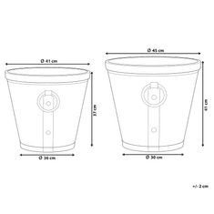 Beliani Sada 2 květináčů hnědý rezavý vzhled VARI