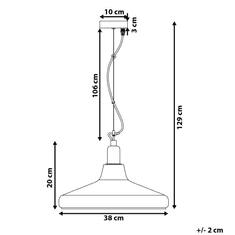 Beliani Stropní skleněná lampa v zlatožluté barvě ALIKOS