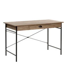 Beliani Psací stůl z tmavého dřeva s černou 120 x 60 cm CASCO