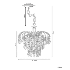 Beliani Závěsný stříbrný lustr RIVIL