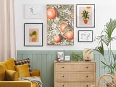 Beliani Zarámovaný obraz na plátně pomeranče 63 x 93 cm zelený/oranžový GUALDO