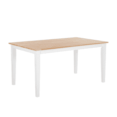 Beliani Jídelní stůl dřevěný světle hnědý / bílý 150 x 90 cm GEORGIA