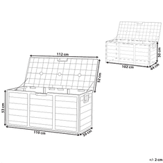 Beliani Zahradní úložný box 112 x 50 cm béžovo hnědý LOCARNO