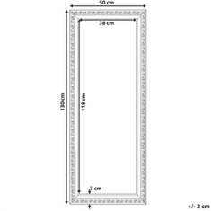 Beliani Nástěnné zrcadlo v bílém rámu 50 x 130 cm MAULEON