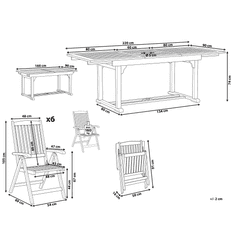 Beliani Záhradní souprava z akátového dřeva TOSCANA