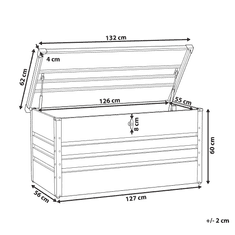 Beliani Zahradní úložný box 132 x 62 cm šedý CEBROSA