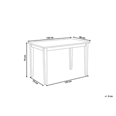 Beliani Jídelní stůl dřevěný světle hnědý / bílý 150 x 90 cm GEORGIA