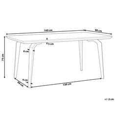 Beliani Jídelní stůl 160 x 90 cm tmavé dřevo s černým AMARES