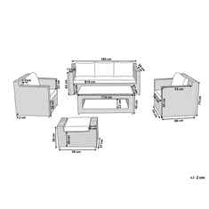 Beliani Moderní venkovní sedací souprava z bílého ratanu ROMA