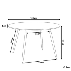 Beliani Bílý jídelní stůl z kaučuku 120 cm BOVIO