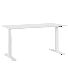 Beliani Elektricky nastavitelný psací stůl 160x72 cm bílý DESTIN II