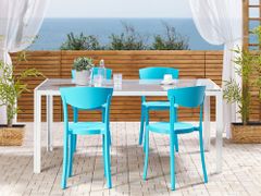 Beliani Sada 4 jídelních židlí plastových modrých VIESTE