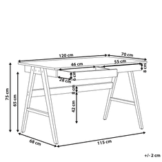 Beliani Psací stůl 120 x 70 cm světlé dřevo SHESLAY