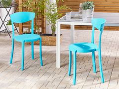Beliani Sada 2 jídelních židlí plastových modrých VIESTE