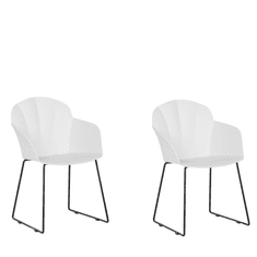 Beliani Sada 2 bílých jídelních židlí SYLVA