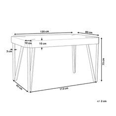 Beliani Jídelní stůl 130 x 80 cm světle hnědý CAMBELL