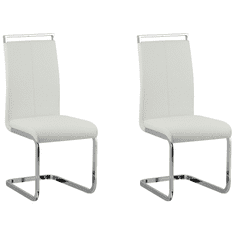 Beliani Sada 2 jídelních židlí z umělé kůže bílá GREEDIN