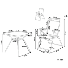 Beliani Zahradní jídelní sada se 4 židlemi LIVO