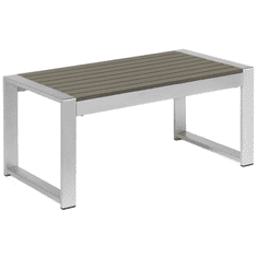 Beliani Zahradní hliníkový stůl 90 x 50 cm tmavě šedý SALERNO
