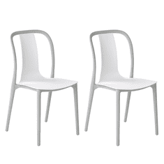 Beliani Sada 2 zahradních židlí bílo šedá SPEZIA